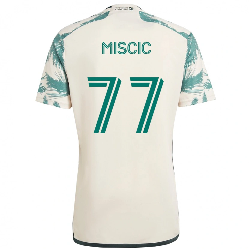 Danxen Uomo Maglia Selmir Miscic #77 Beige Verde Kit Gara Away 2025/26 Maglietta