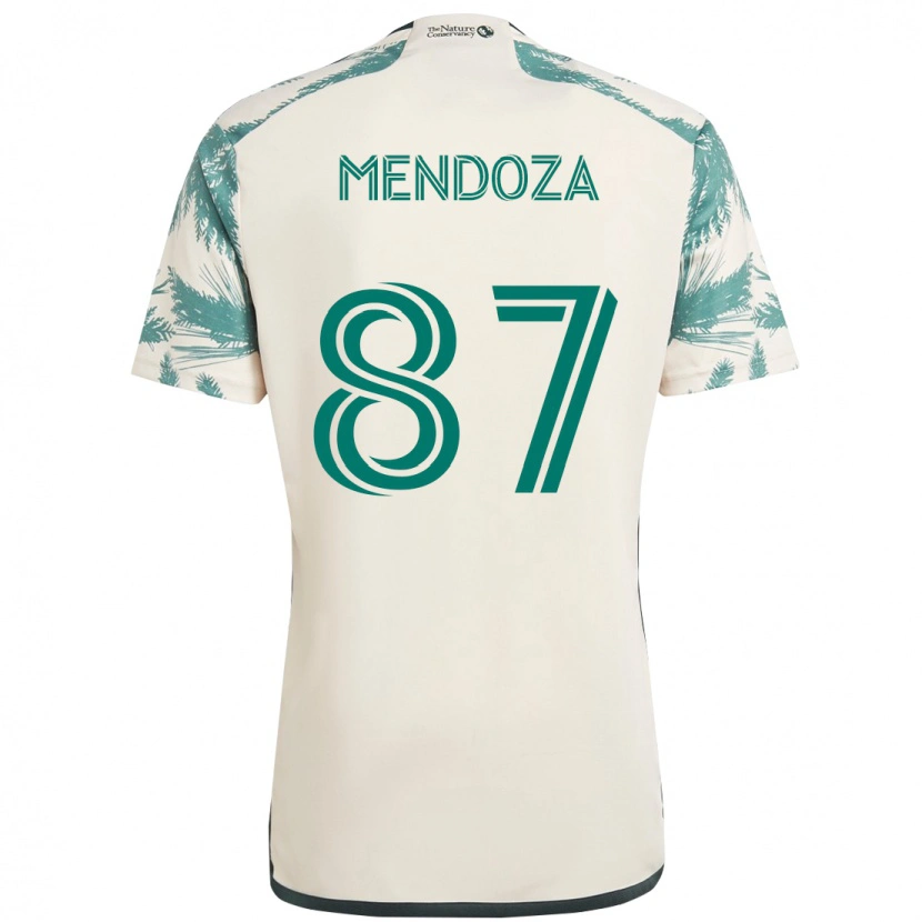 Danxen Uomo Maglia Christian Mendoza #87 Beige Verde Kit Gara Away 2025/26 Maglietta