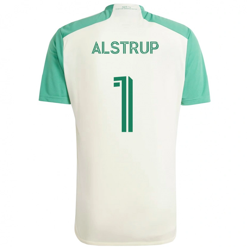 Danxen Uomo Maglia Marcus Alstrup #1 Bianco Verde Kit Gara Away 2025/26 Maglietta