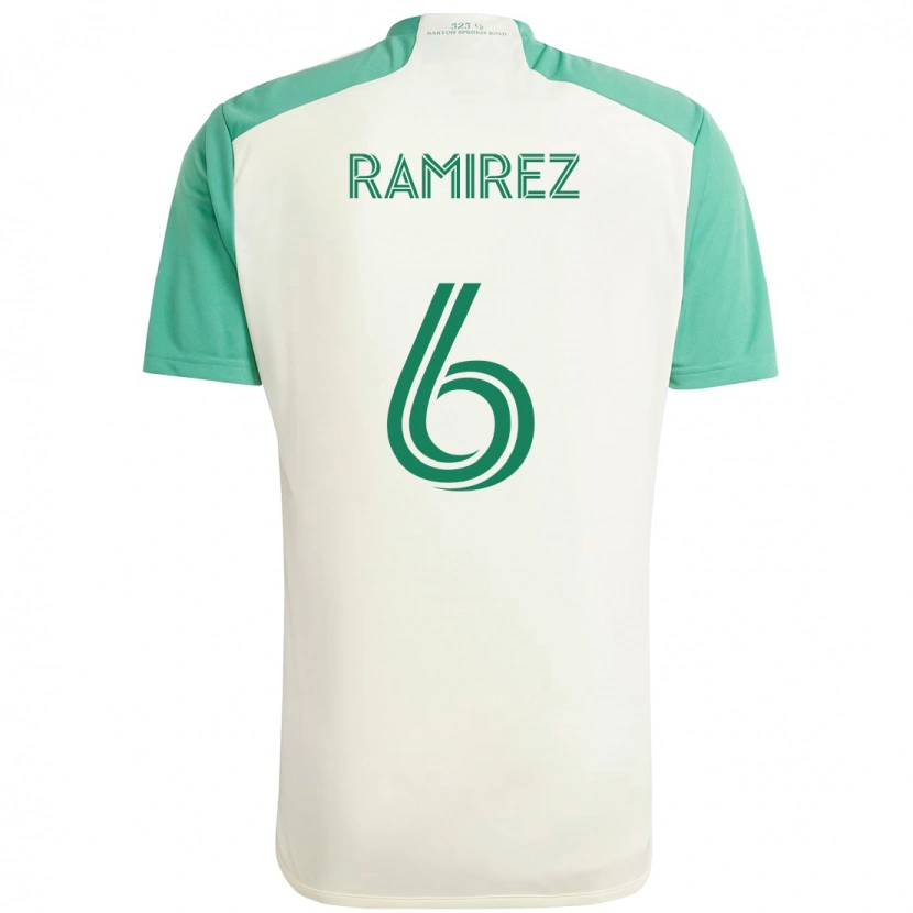 Danxen Uomo Maglia Alonso Ramírez #6 Bianco Verde Kit Gara Away 2025/26 Maglietta