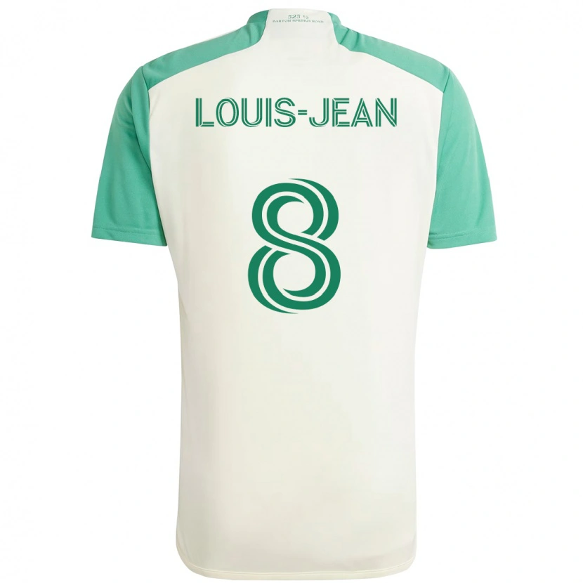 Danxen Uomo Maglia Steeve Louis-Jean #8 Bianco Verde Kit Gara Away 2025/26 Maglietta