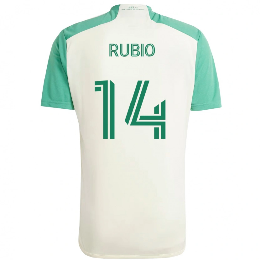 Danxen Uomo Maglia Diego Rubio #14 Bianco Verde Kit Gara Away 2025/26 Maglietta