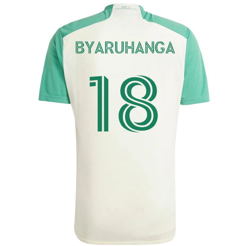 Danxen Uomo Maglia Bobosi Byaruhanga #18 Bianco Verde Kit Gara Away 2025/26 Maglietta