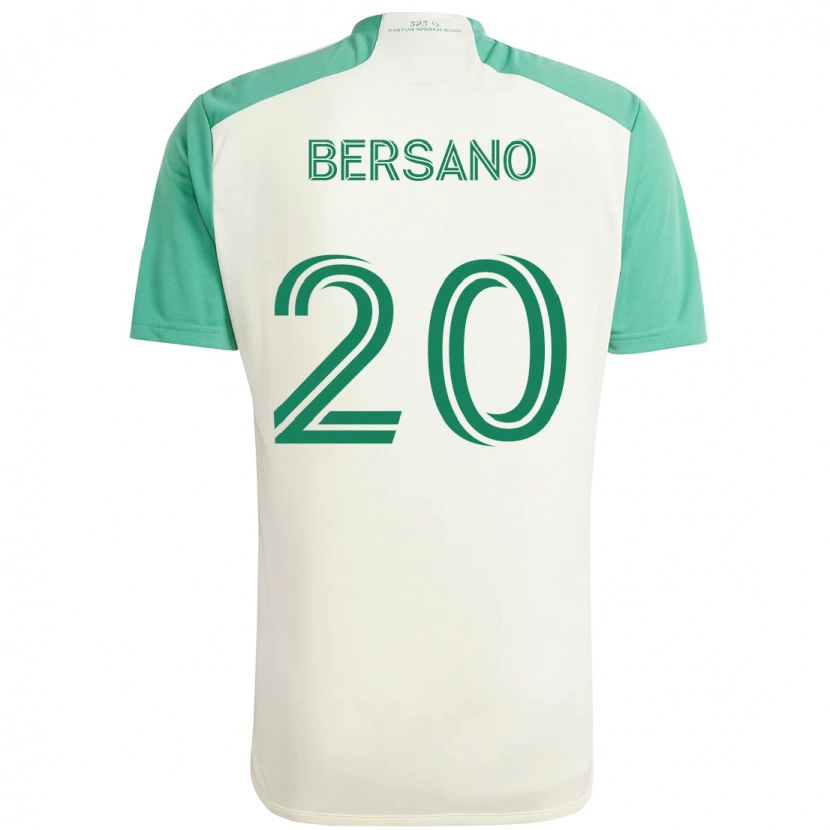 Danxen Uomo Maglia Matt Bersano #20 Bianco Verde Kit Gara Away 2025/26 Maglietta
