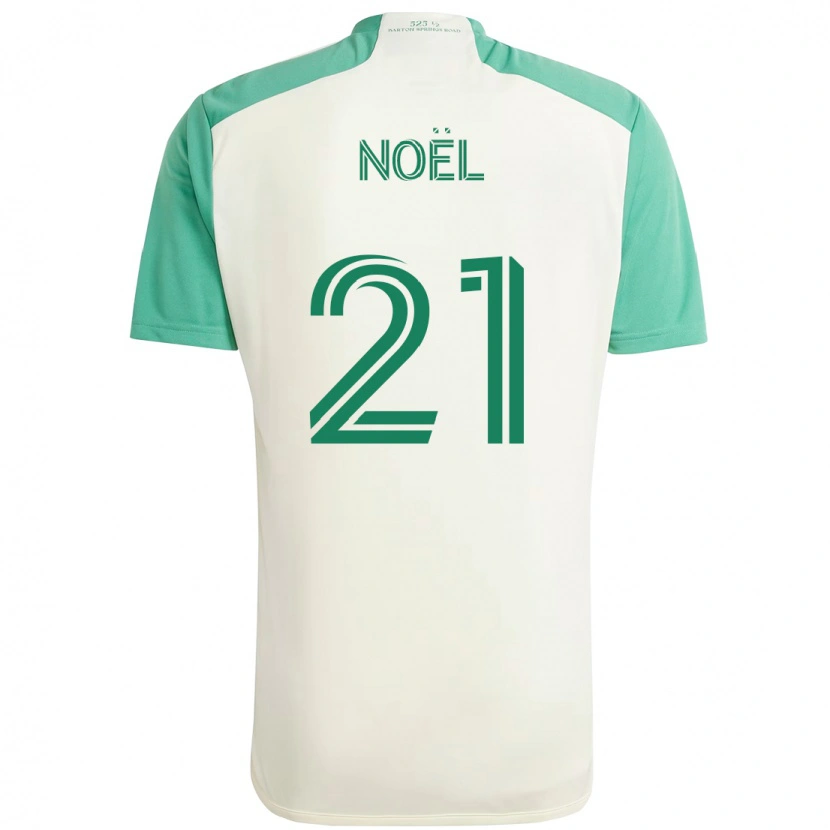 Danxen Uomo Maglia Valentin Noël #21 Bianco Verde Kit Gara Away 2025/26 Maglietta