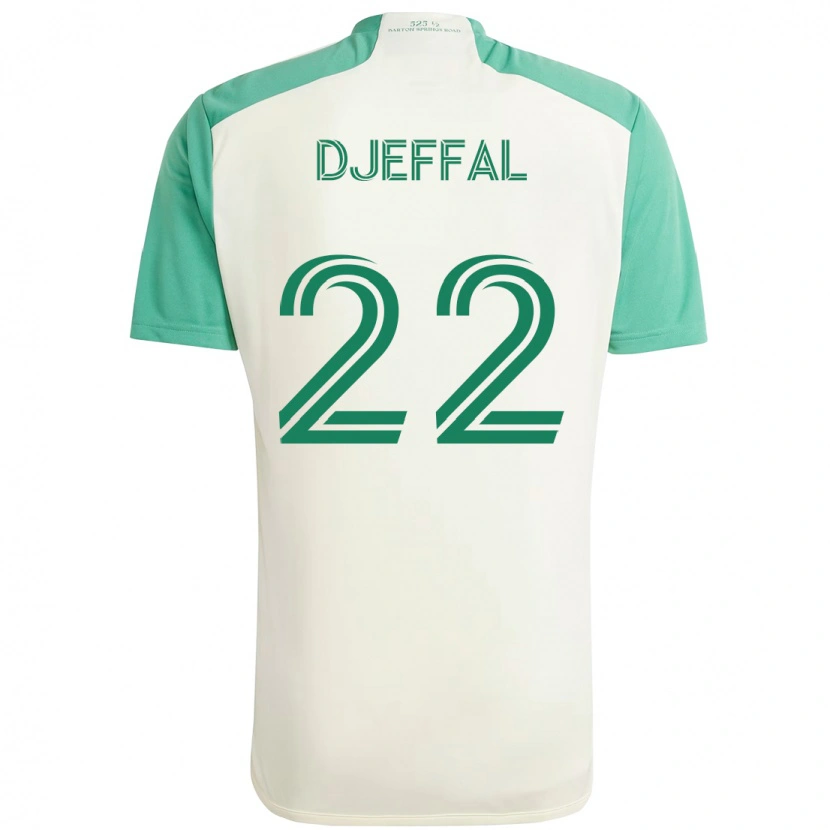 Danxen Uomo Maglia Sofiane Djeffal #22 Bianco Verde Kit Gara Away 2025/26 Maglietta