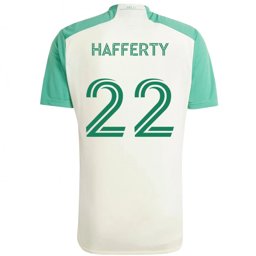 Danxen Uomo Maglia Joe Hafferty #22 Bianco Verde Kit Gara Away 2025/26 Maglietta