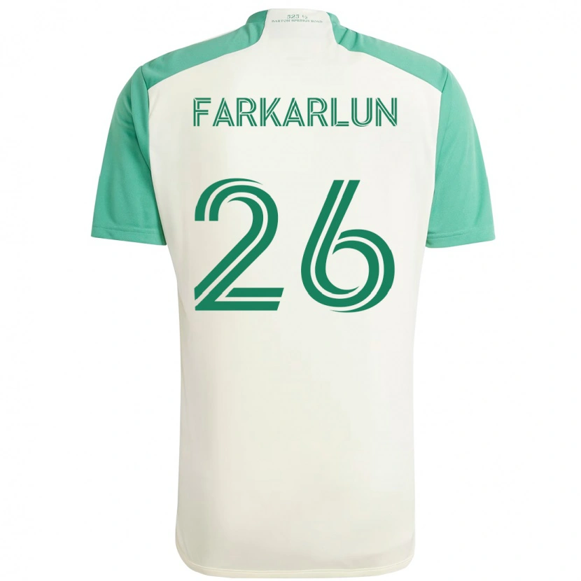 Danxen Uomo Maglia Jimmy Farkarlun #26 Bianco Verde Kit Gara Away 2025/26 Maglietta