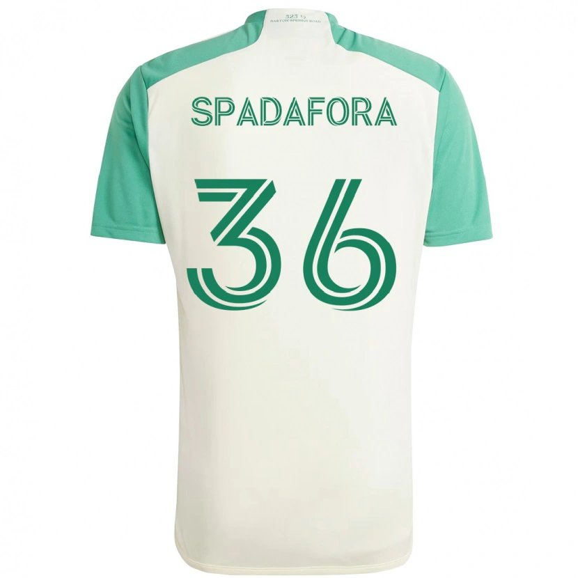 Danxen Uomo Maglia Luke Spadafora #36 Bianco Verde Kit Gara Away 2025/26 Maglietta
