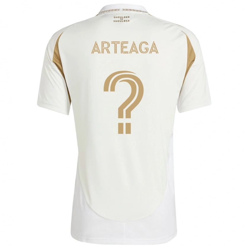Danxen Uomo Maglia James Arteaga #0 Bianco Marrone Kit Gara Away 2025/26 Maglietta