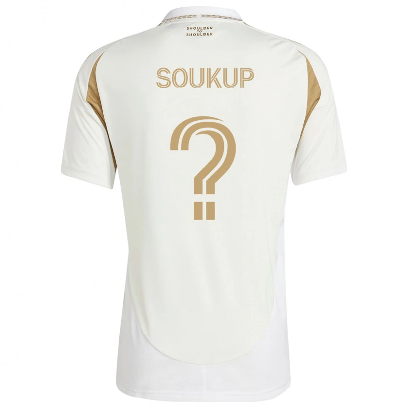 Danxen Uomo Maglia Alixson Soukup #0 Bianco Marrone Kit Gara Away 2025/26 Maglietta