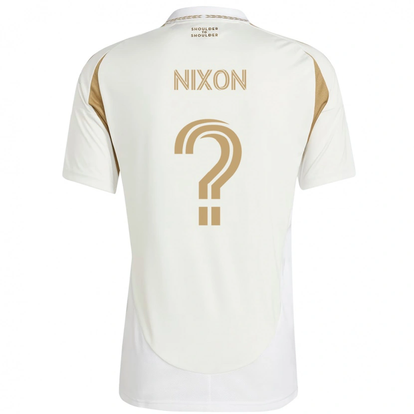 Danxen Uomo Maglia Shakir Nixon #0 Bianco Marrone Kit Gara Away 2025/26 Maglietta