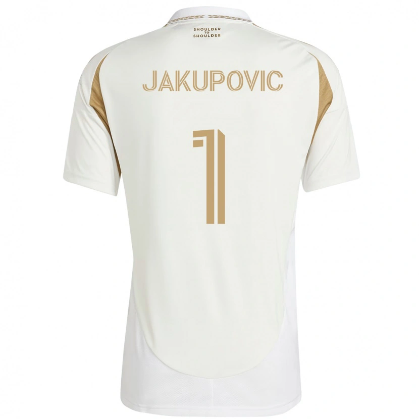 Danxen Uomo Maglia Eldin Jakupovic #1 Bianco Marrone Kit Gara Away 2025/26 Maglietta