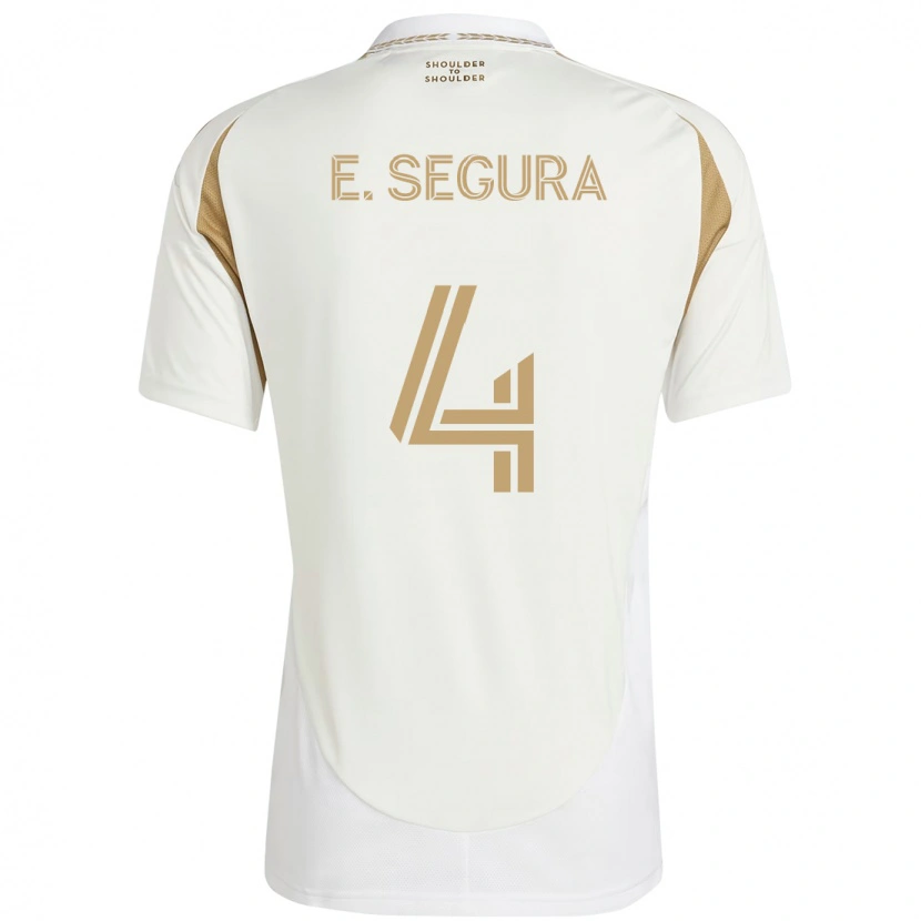 Danxen Uomo Maglia Eddie Segura #4 Bianco Marrone Kit Gara Away 2025/26 Maglietta
