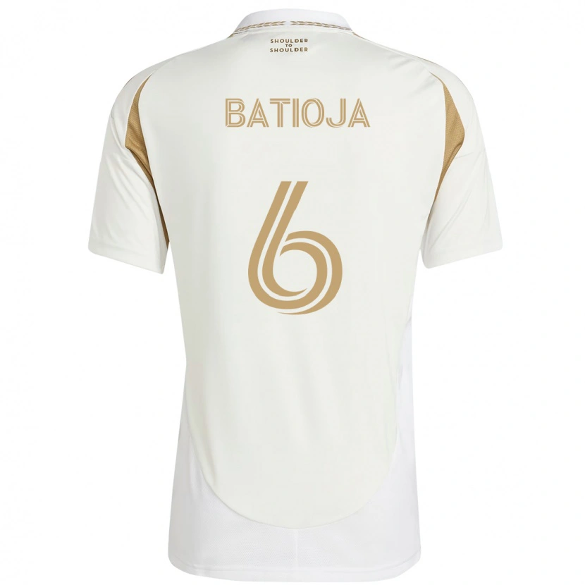 Danxen Uomo Maglia Jeremy Batioja #6 Bianco Marrone Kit Gara Away 2025/26 Maglietta