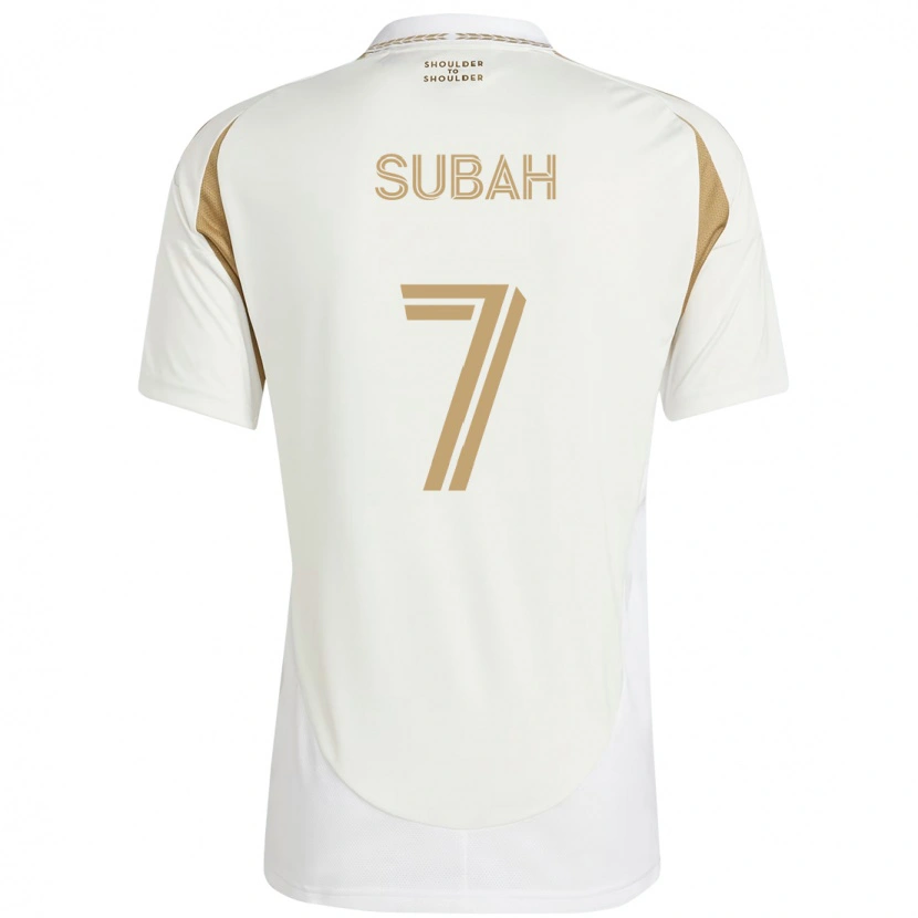 Danxen Uomo Maglia Yekeson Subah #7 Bianco Marrone Kit Gara Away 2025/26 Maglietta