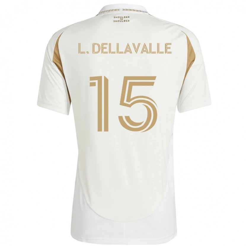 Danxen Uomo Maglia Lorenzo Dellavalle #15 Bianco Marrone Kit Gara Away 2025/26 Maglietta