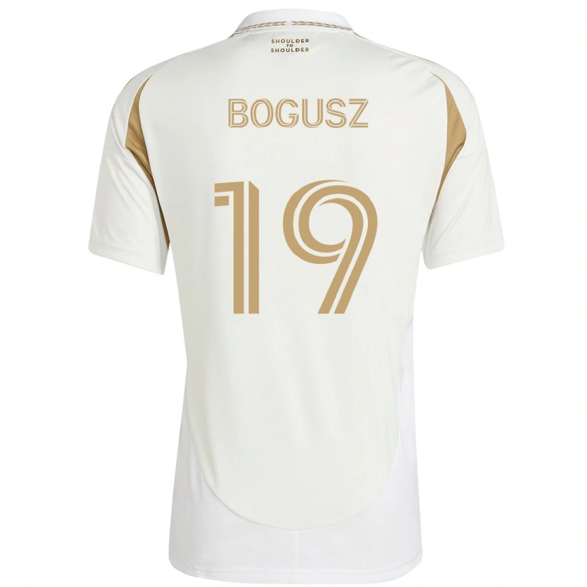 Danxen Uomo Maglia Mateusz Bogusz #19 Bianco Marrone Kit Gara Away 2025/26 Maglietta