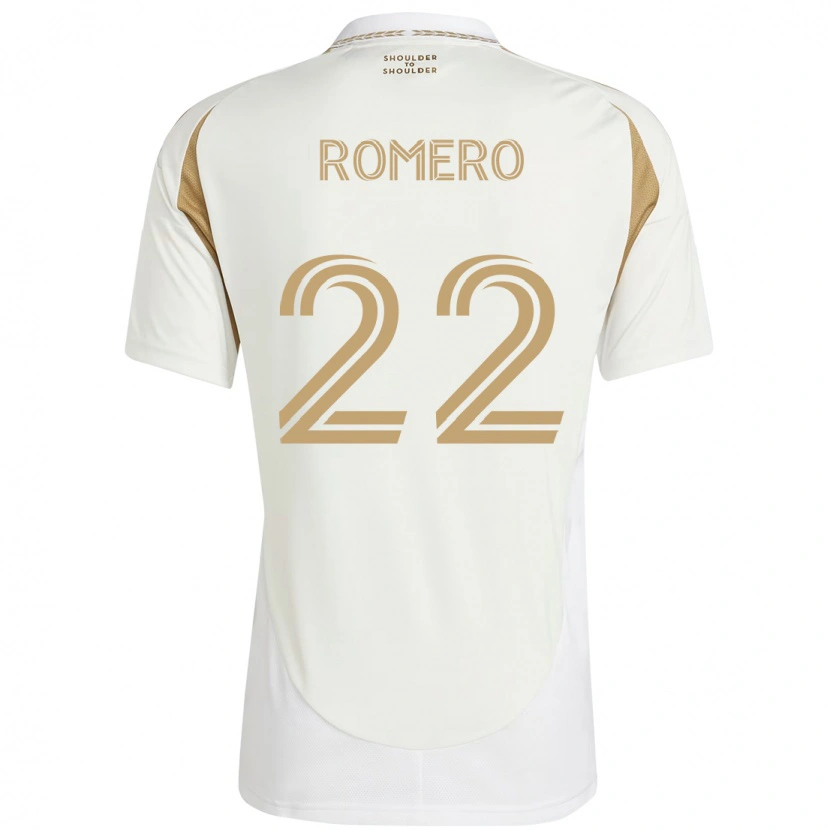Danxen Uomo Maglia Abraham Romero #22 Bianco Marrone Kit Gara Away 2025/26 Maglietta
