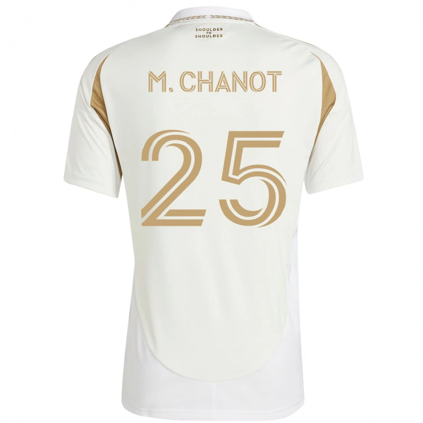 Danxen Uomo Maglia Maxime Chanot #25 Bianco Marrone Kit Gara Away 2025/26 Maglietta