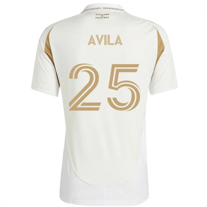 Danxen Uomo Maglia Armando Avila #25 Bianco Marrone Kit Gara Away 2025/26 Maglietta