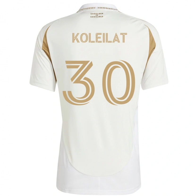Danxen Uomo Maglia Jassem Koleilat #30 Bianco Marrone Kit Gara Away 2025/26 Maglietta
