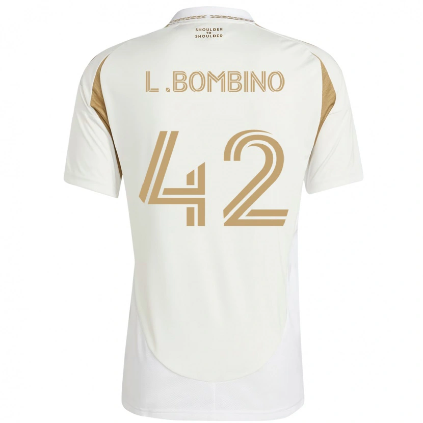 Danxen Uomo Maglia Luca Bombino #42 Bianco Marrone Kit Gara Away 2025/26 Maglietta
