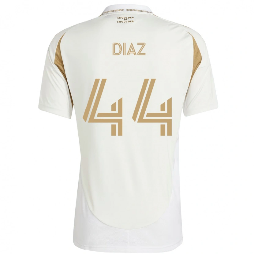 Danxen Uomo Maglia Christian Díaz #44 Bianco Marrone Kit Gara Away 2025/26 Maglietta