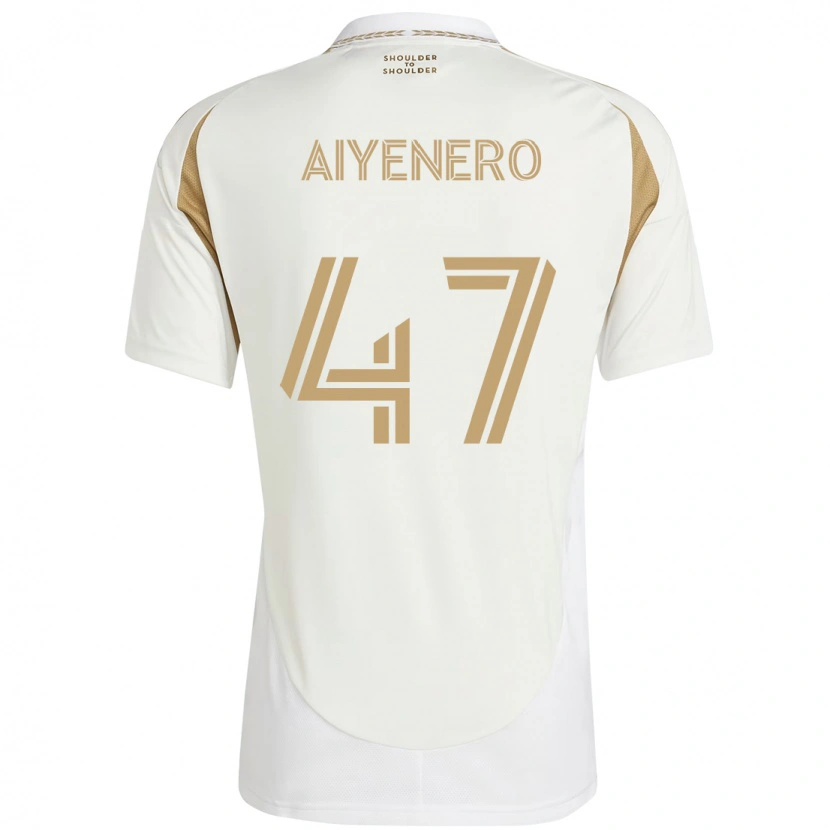 Danxen Uomo Maglia Marius Aiyenero #47 Bianco Marrone Kit Gara Away 2025/26 Maglietta