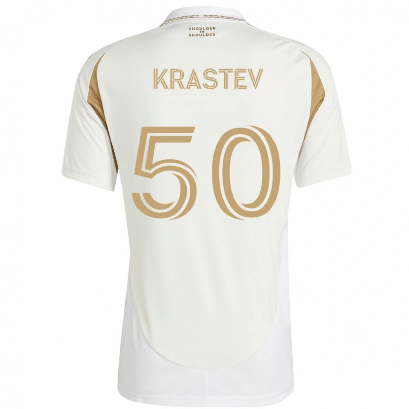 Danxen Uomo Maglia Filip Krastev #50 Bianco Marrone Kit Gara Away 2025/26 Maglietta