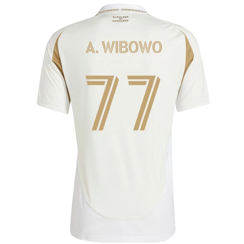 Danxen Uomo Maglia Adrian Wibowo #77 Bianco Marrone Kit Gara Away 2025/26 Maglietta
