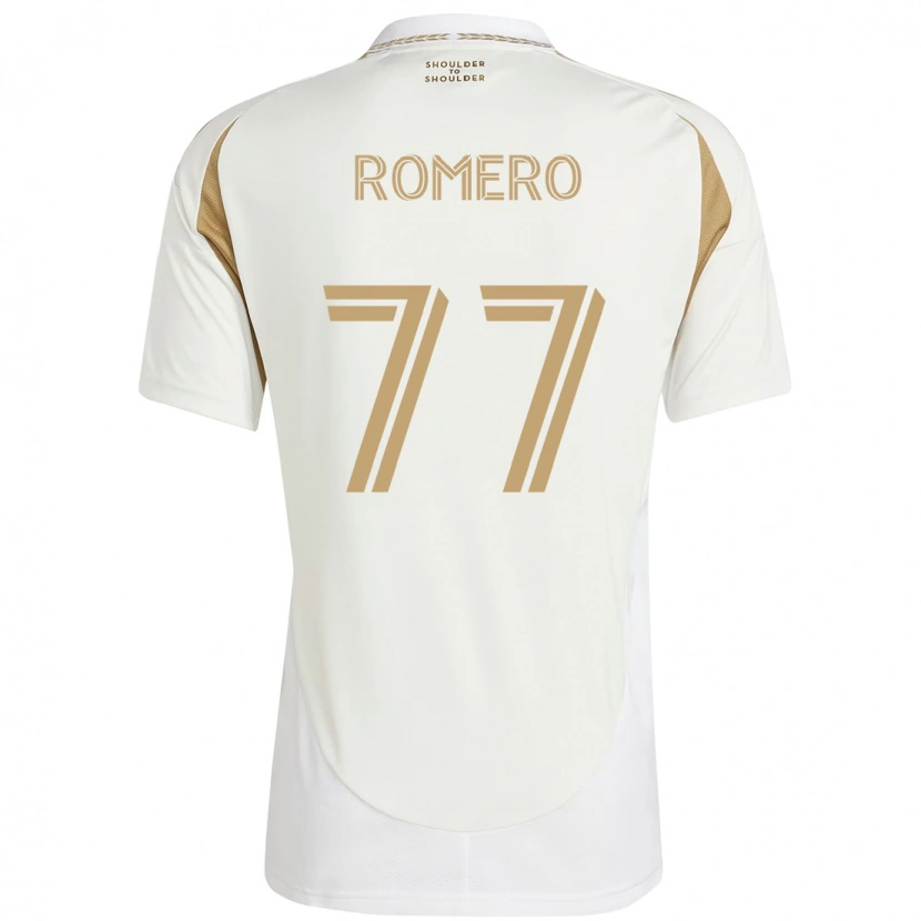 Danxen Uomo Maglia Alexander Romero #77 Bianco Marrone Kit Gara Away 2025/26 Maglietta