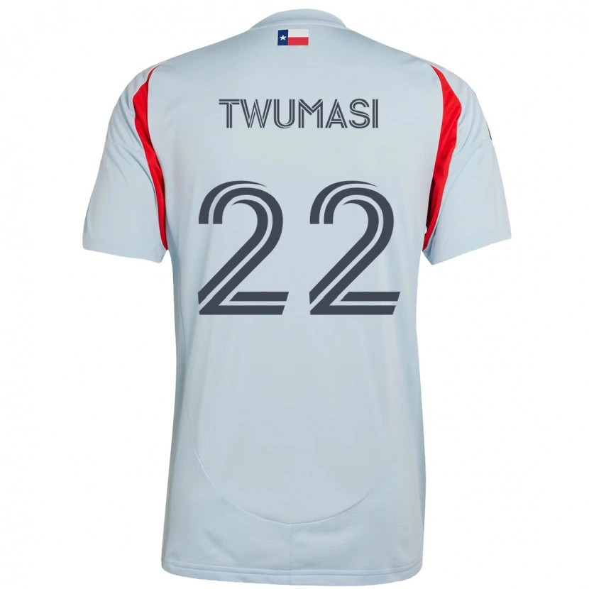 Danxen Uomo Maglia Ema Twumasi #22 Azzurro Chiaro Rosso Kit Gara Away 2025/26 Maglietta