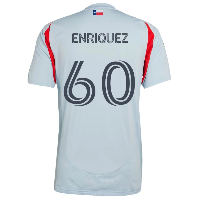 Danxen Uomo Maglia Fabian Enriquez #60 Azzurro Chiaro Rosso Kit Gara Away 2025/26 Maglietta