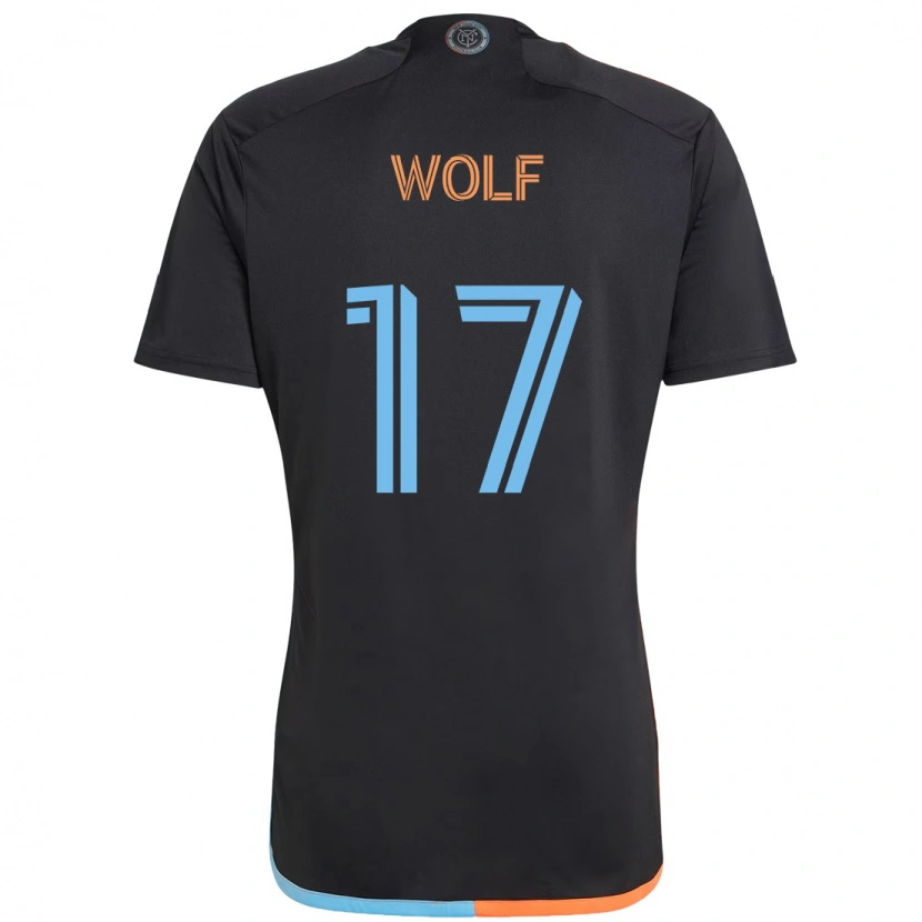 Danxen Uomo Maglia Hannes Wolf #17 Nero Blu Arancione Kit Gara Away 2025/26 Maglietta