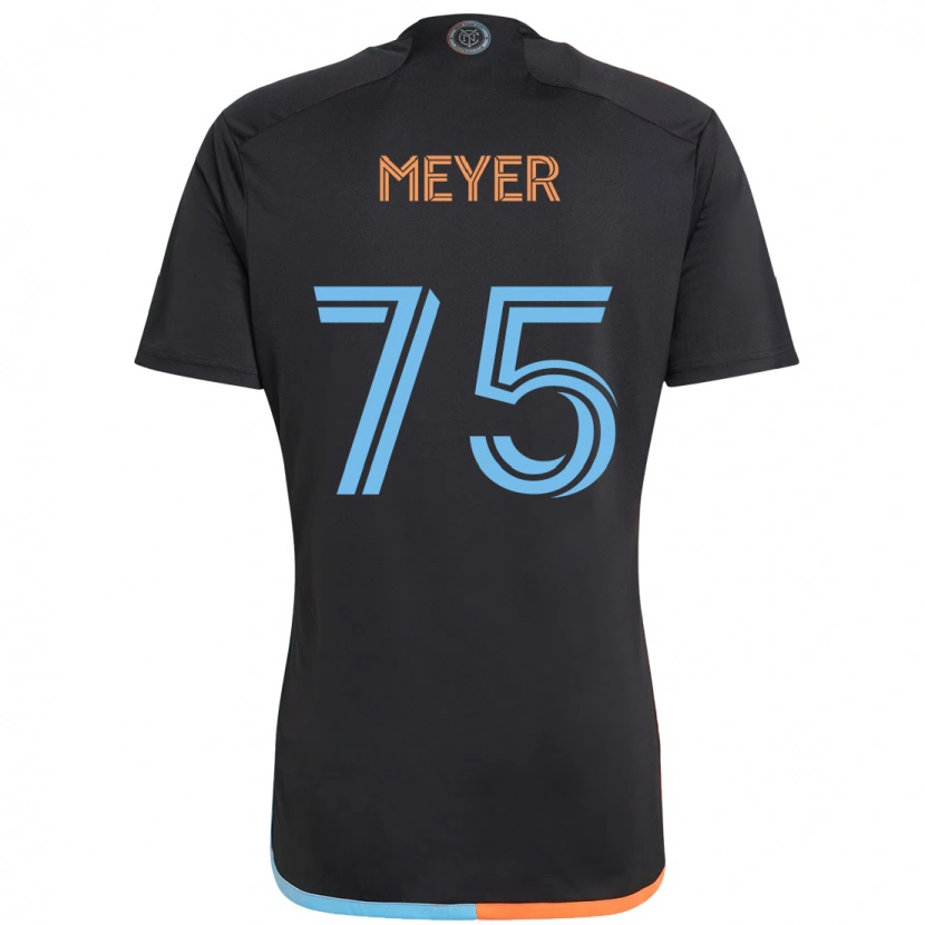 Danxen Uomo Maglia Will Meyer #75 Nero Blu Arancione Kit Gara Away 2025/26 Maglietta
