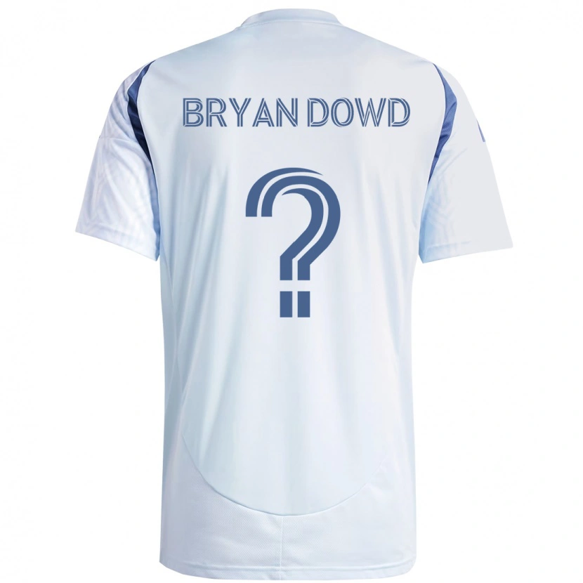 Danxen Uomo Maglia Bryan Dowd #0 Azzurro Cielo Chiaro Blu Kit Gara Away 2025/26 Maglietta