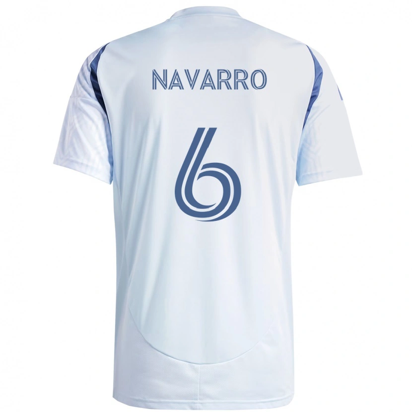 Danxen Uomo Maglia Miguel Navarro #6 Azzurro Cielo Chiaro Blu Kit Gara Away 2025/26 Maglietta