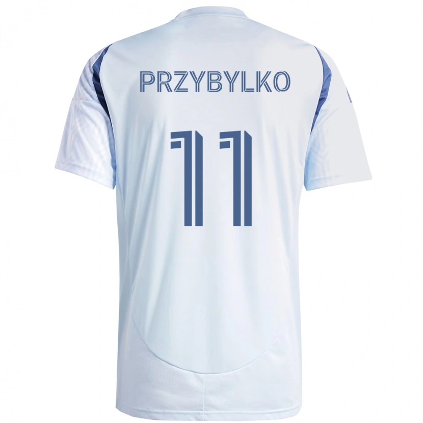 Danxen Uomo Maglia Kacper Przybylko #11 Azzurro Cielo Chiaro Blu Kit Gara Away 2025/26 Maglietta