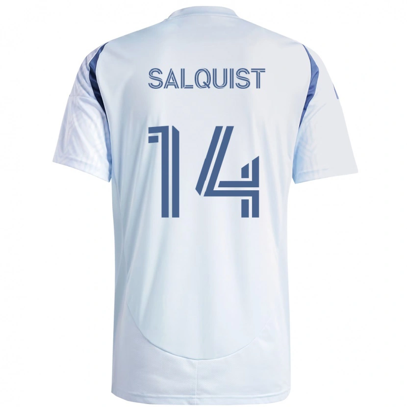 Danxen Uomo Maglia Tobias Salquist #14 Azzurro Cielo Chiaro Blu Kit Gara Away 2025/26 Maglietta