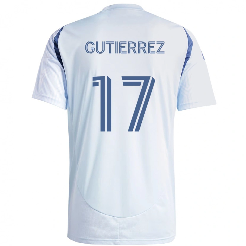 Danxen Uomo Maglia Brian Gutiérrez #17 Azzurro Cielo Chiaro Blu Kit Gara Away 2025/26 Maglietta