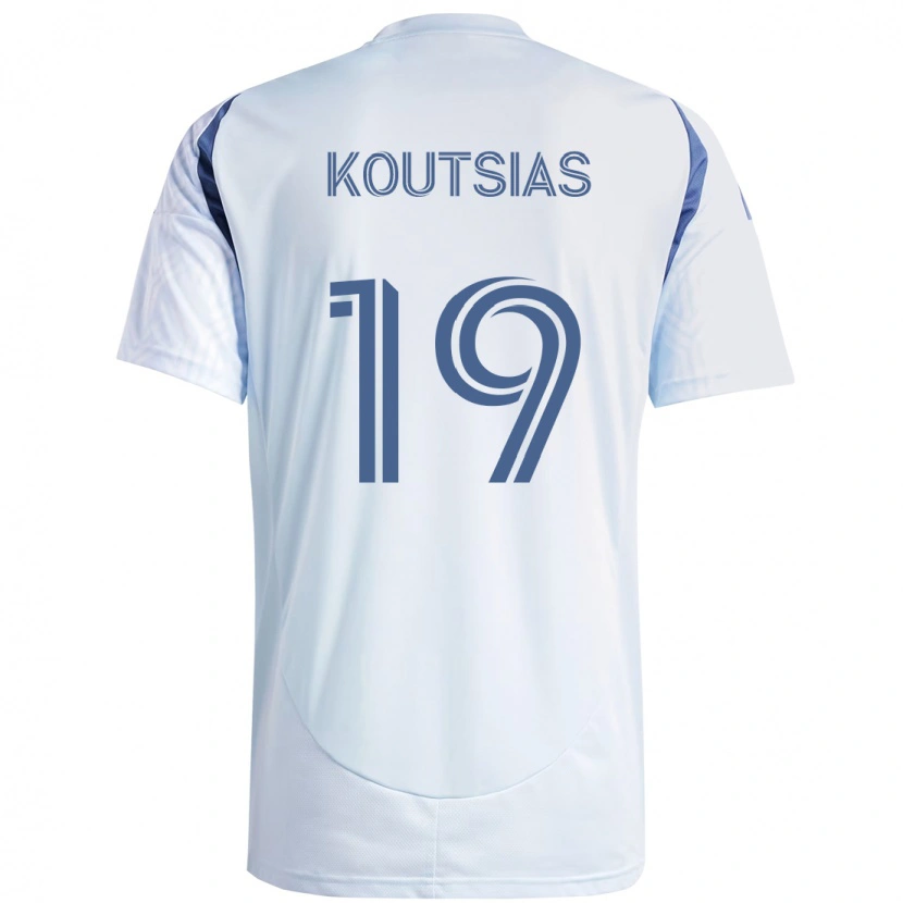 Danxen Uomo Maglia Georgios Koutsias #19 Azzurro Cielo Chiaro Blu Kit Gara Away 2025/26 Maglietta