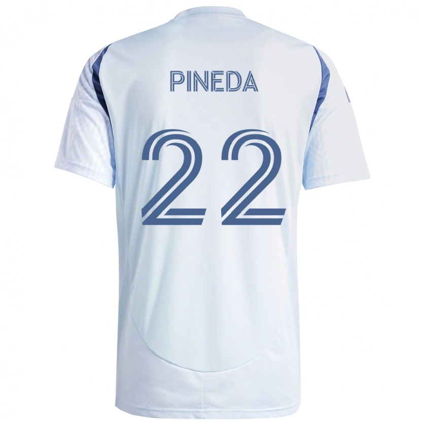 Danxen Uomo Maglia Mauricio Pineda #22 Azzurro Cielo Chiaro Blu Kit Gara Away 2025/26 Maglietta