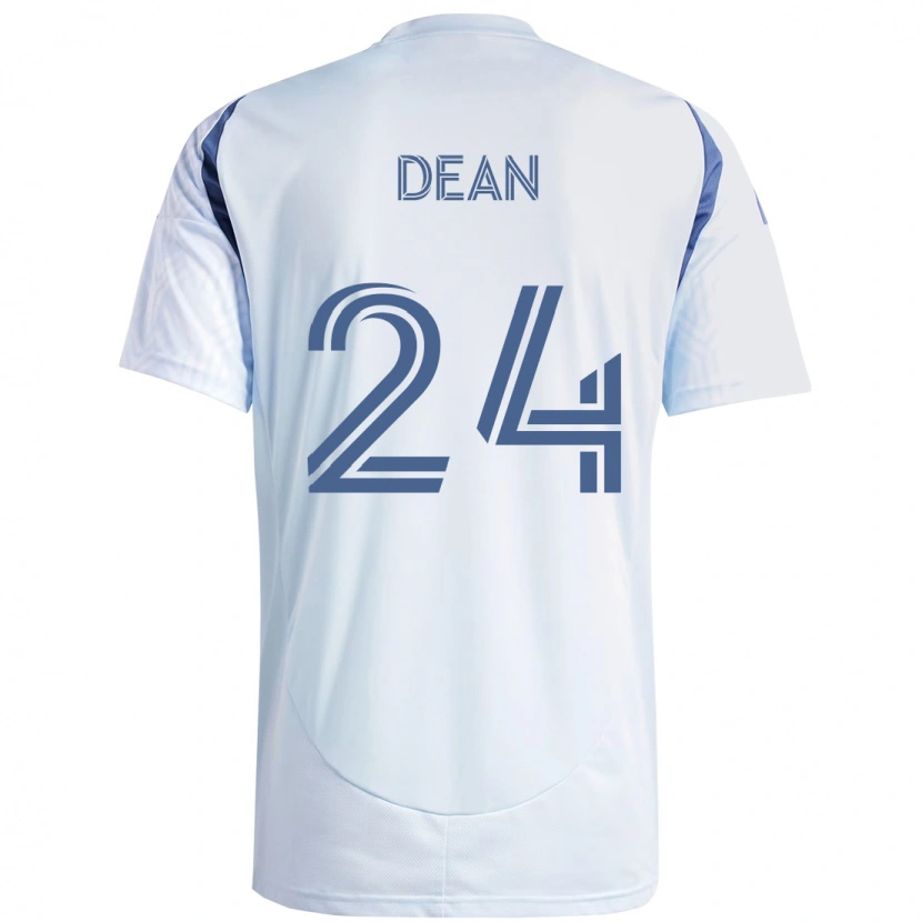 Danxen Uomo Maglia Jonathan Dean #24 Azzurro Cielo Chiaro Blu Kit Gara Away 2025/26 Maglietta