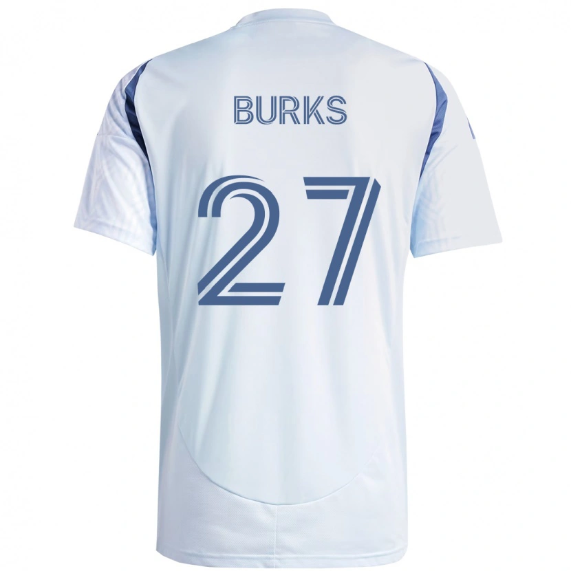 Danxen Uomo Maglia Kendall Burks #27 Azzurro Cielo Chiaro Blu Kit Gara Away 2025/26 Maglietta