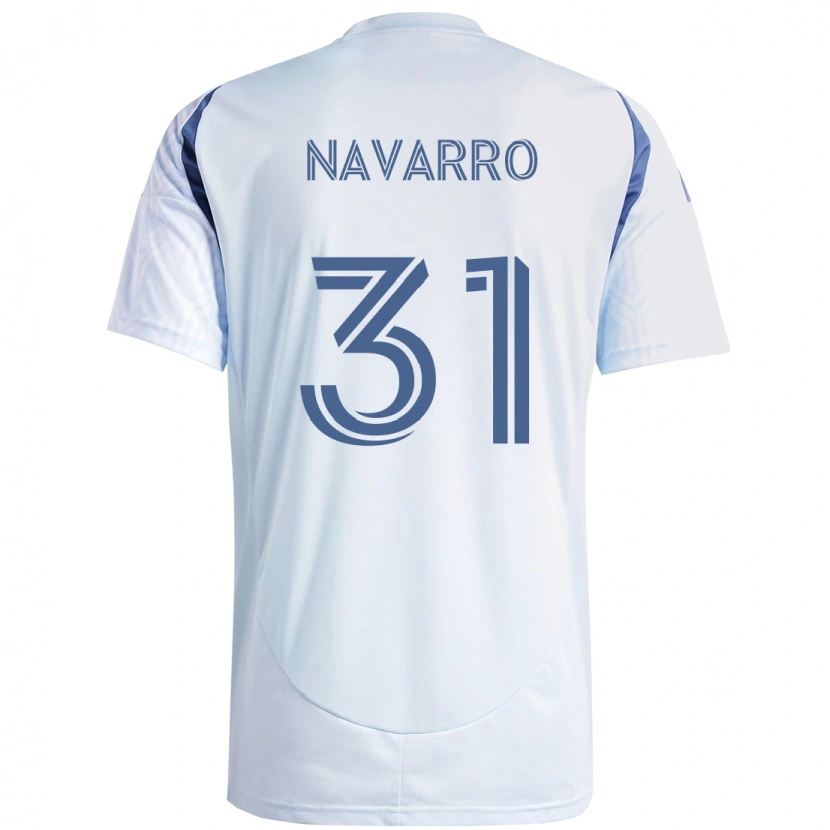 Danxen Uomo Maglia Federico Navarro #31 Azzurro Cielo Chiaro Blu Kit Gara Away 2025/26 Maglietta