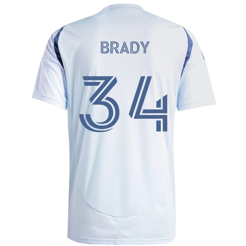 Danxen Uomo Maglia Chris Brady #34 Azzurro Cielo Chiaro Blu Kit Gara Away 2025/26 Maglietta