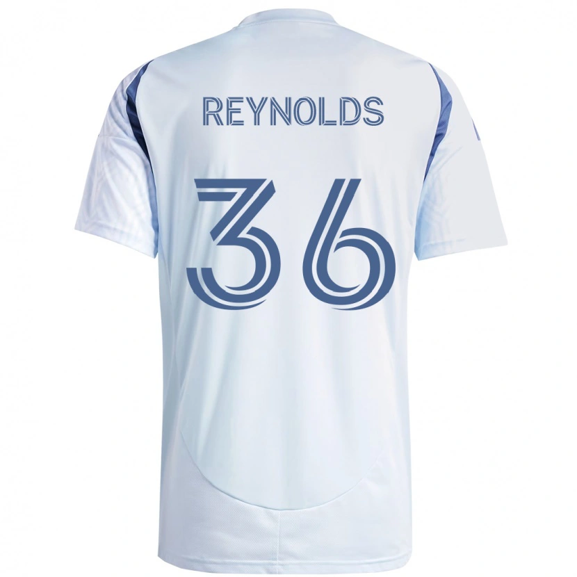Danxen Uomo Maglia Justin Reynolds #36 Azzurro Cielo Chiaro Blu Kit Gara Away 2025/26 Maglietta