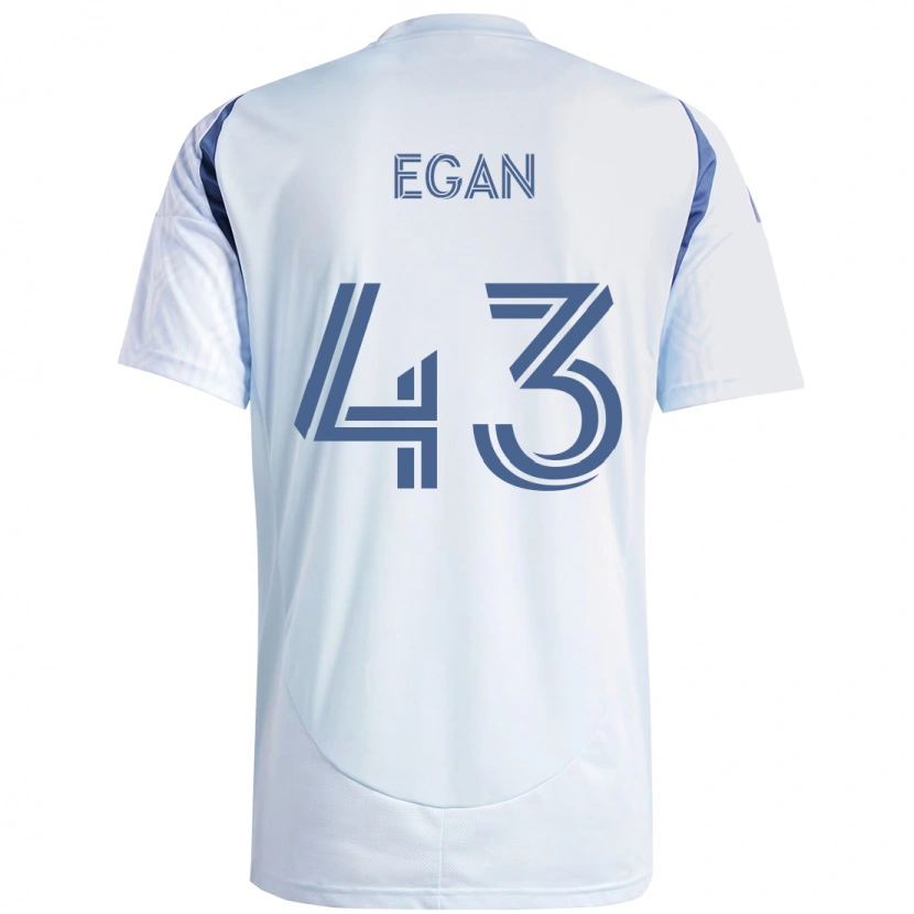 Danxen Uomo Maglia Noah Egan #43 Azzurro Cielo Chiaro Blu Kit Gara Away 2025/26 Maglietta