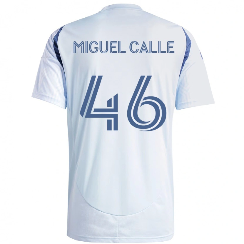 Danxen Uomo Maglia Juan Miguel Calle #46 Azzurro Cielo Chiaro Blu Kit Gara Away 2025/26 Maglietta